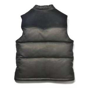 Gilet matelassé en toile rouge pour homme, style rétro, veste sans manches décontractée, respirante, hiver - Product Image 4