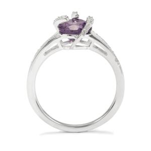 Anillo de Amatista de 1.85ct con Topacio Blanco en Plata de Ley, Anillo Ajustable de Moda, Certificado IGI - Product Image 3