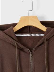 Automne hiver à capuche femmes Designer à capuche multicolore décontracté mode café marron fermeture éclair cordon à capuche MS-HD-1073 - Product Image 4