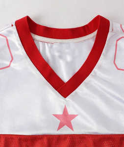 Camisetas de fútbol americano con logotipo bordado sublimado, camisetas de fútbol de malla cuadrada de poliéster personalizadas - Product Image 3