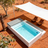Piscine hors sol préfabriquée en fibre de verre résistante aux UV, petite piscine combinée pour la famille, pour jardin, avec équipement complet.