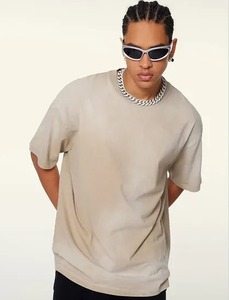 Camiseta Oversize de Algodón 100% con Lavado Ácido de Alta Demanda, 250 GSM, de Gran Gramaje para Hombre, Camisetas Vintage Lisas Personalizables con OEM - Product Image 2