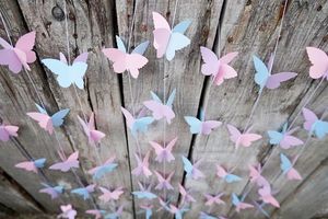 Lot de 5 guirlandes papillon 3D pour anniversaire de fille, décor de baby shower ombré, décoration murale papillon pour fille - Product Image 6