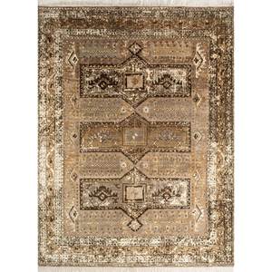 พรมขนสัตว์ถักมือขนาดใหญ่ Erbe รุ่น AKWL-13024 สีเบจและสีน้ำตาล ลายเรขาคณิต สำหรับตกแต่งห้องนั่งเล่นวัยรุ่น - Product Image 1