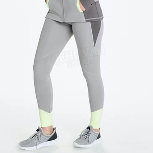 Compression Gym Pants <b>With</b> <b>Pocket</b> Fitness Yoga Wear <b>Leggings</b> <b>with</b> Logo on Waist Solid Pattern Wholesale - Product Image 3