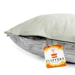 Ensemble de coussins décoratifs en similicuir argenté moelleux, 18 x 18 et 45 x 45 cm, housses amovibles et lavables en polyester, carrés - Product Image 4