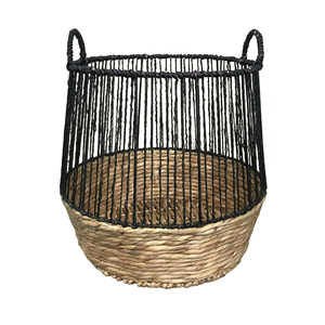 Panier tissé de taille personnalisée, jacinthe d'eau, jonc de mer, panier en jute, accessoires pour la maison, organisateur de vêtements pour la maison - Product Image 3