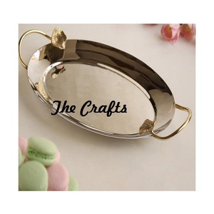 Plateau de service en acier inoxydable et aluminium Leaf Design Ustensiles de cuisine Plateau de service alimentaire de taille personnalisée à bas prix - Product Image 3