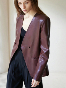 Veste en cuir pour femme Tendance en cuir d'agneau véritable Style vintage Veste en cuir pour femme Veste en cuir de vache véritable pour femme personnalisée - Product Image 4