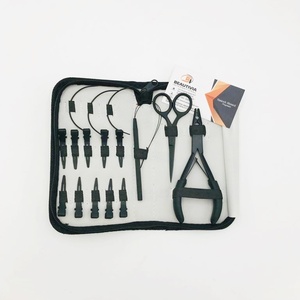 Kit de herramientas de alicates para extensiones de pelo de acero inoxidable negro mate de alta calidad al por mayor con etiqueta privada personalizada - Product Image 1