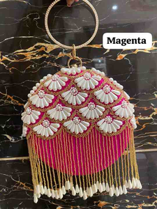 กระเป๋าคลัทช์แฮนด์เมดทรงกลมแบบพรีเมี่ยมปักลวดลายสำหรับงานราตรีสำหรับงานแต่งงานและโอกาสพิเศษ - Product Image 6