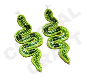 <b>Bride</b> Beaded Earrings for Women Patriotic Orange White Blue Colour for <b>Wedding</b> or Memorial <b>Day</b> - Product Image 5