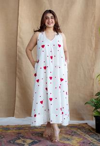 ชุดเดรสผ้าฝ้ายพิมพ์ลายดอกไม้สไตล์อินเดียชุดลำลองทันสมัยสำหรับงานแต่งงานงานทอมือรอบเอวธรรมชาติ - Product Image 2