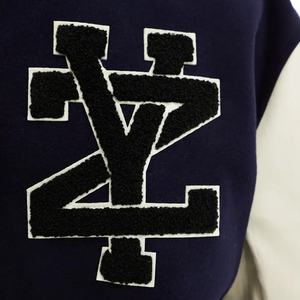 LOW MOQ Venta al por mayor de algodón personalizado Botón Stand Collar Mens Sherpa Chaquetas Invierno Tallas grandes Béisbol Varsity Chaquetas Logotipo frontal - Product Image 4