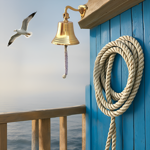 Campana de latón macizo para barcos, montaje en pared, anillo transparente para uso en interiores y exteriores, soporte pesado de latón macizo, tamaño de campana de barco, 5 pulgadas - Product Image 2