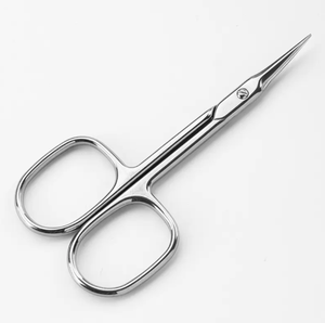 Tijeras de cerámica curvadas de 3.75 pulgadas para cuidado personal, tijeras de cutícula de acero inoxidable con acabado de espejo, para diestros, precisas y afiladas. - Product Image 1