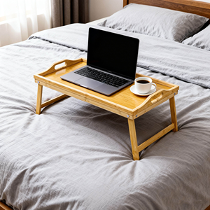 Mesa de Cama Plegable de Bambú Clásica GL, Bandeja para Servir Desayuno y Comida con Patas Plegables para Cocina y Sala de Estar - Product Image 4