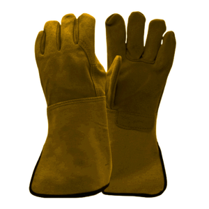 Gants de soudage en cuir fendu en cuir de vachette robuste haute Performance Construction ignifuge Barbecue équipement de protection sécurité - Product Image 3