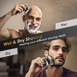 Afeitadora Recargable para Hombre con Pantalla LED, Resistente al Agua IPX7, Maquinilla Eléctrica de Triple Cuchilla con Cabezal Magnético para Cabezas Calvas - Product Image 1