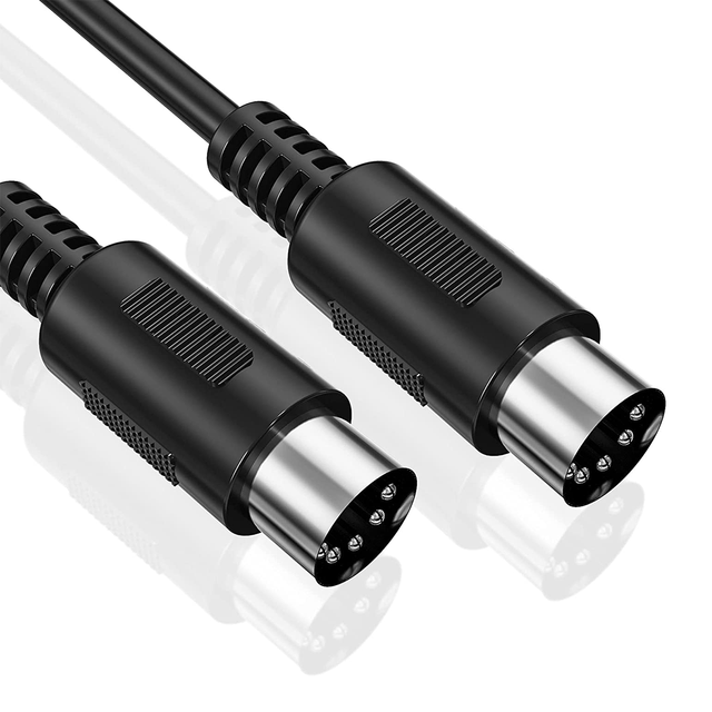 MIDI 5-Pin Male to Male Cable for Rack Synth, Sampler, External Sound Card, Gear