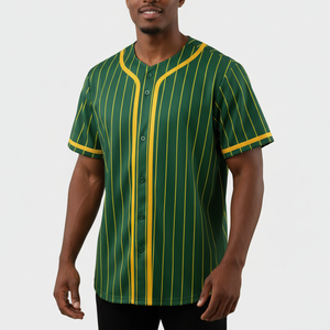 Maillot de baseball athlétique style rétro OEM, respirant, léger, à manches courtes, personnalisable, antibactérien, à rayures, prêt pour le jour du match - Product Image 3