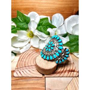 Delia Wauneka Kingman Turquoise & Sterling <b>Silver</b> Fashion <b>Cuff</b> <b>Bracelet</b> Elegant Kingman Turquoise & <b>Silver</b> <b>Cuff</b> for Women - Product Image 3