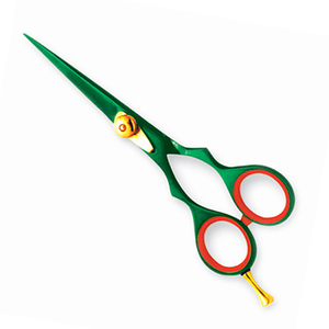 Tijeras de peluquero profesional con acabado recubierto de verde Hecho de acero inoxidable alemán de primera calidad - Product Image 5