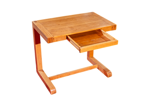 Escritorio sencillo y moderno para ordenador en forma de C, mesa de estudio para oficina en casa, escritorio curvo de madera maciza con cajón - Product Image 3