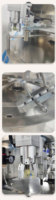 Machine de remplissage et de bouchage semi-automatique rotative de table pour sachets Doypack et poches à bec verseur, pour liquides de petite taille