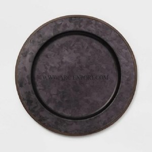 Ensemble de 2 assiettes rondes en métal et laiton de haute qualité, taille personnalisée, vaisselle moderne, assiette de serveur de nourriture en Inde - Product Image 5