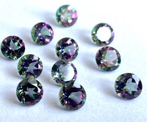 Topacio místico natural 7mm redondo facetado buena calidad-Topacio místico superior redondo facetado - Product Image 6