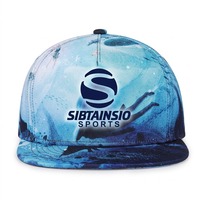 Casquette Snapback à Visière Plate Personnalisée avec Impression Abstraite Bleue, Casquette de Baseball Ajustable Imprimée par Sublimation, Vêtements de Sport, Casquettes de Baseball Simples