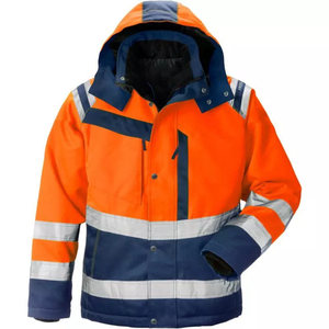 Vente en gros Veste de sécurité réfléchissante d'hiver durable haute visibilité Vêtements de travail industriels haute visibilité avec logo imprimé personnalisé - Product Image 6