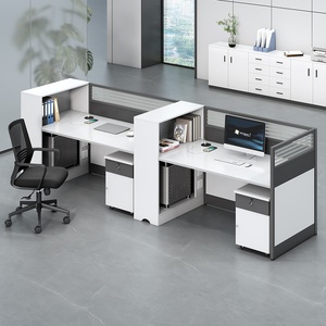 Modern Wooden Call Center Cubicle 4 Seater Modular Office Workstation Desk Open Plan Modular Staff Desktop <b>Computer</b> <b>Table</b> - Product Image 6