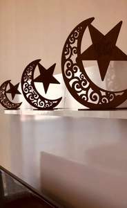 Decoración de Ramadán de madera de estilo Vintage con patrones tradicionales para colgar en la pared del hogar y fiestas temáticas de Ramadán - Product Image 5