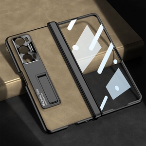 Pour Honor Magic V2 <span class=keywords><strong>GKK</strong></span> Coque de téléphone en cuir à charnière givrée intégrée avec support - Product Image 5