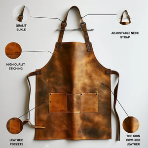 Delantal de soldadura de cuero de vaca resistente al calor trabajo de soldadura de cuero dividido delantal resistente al fuego - Product Image 5