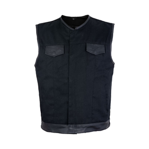 เสื้อกั๊กยีนส์แขนกุดสำหรับเด็กผู้ชายเสื้อกั๊กผ้าเดนิมแฟชั่นคอกลมทรงพอดีตัวพร้อมกระเป๋าหน้าอกและของเสียพร้อมตัวปิดแบบกด - Product Image 1