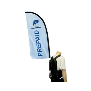 <span class=keywords><strong>Drapeau</strong></span> <span class=keywords><strong>publicitaire</strong></span> en forme de larme pour événements sportifs et activités promotionnelles – Vente en gros - Product Image 2