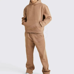 ออกแบบชุดวอร์มสำหรับผู้ชายพร้อมกางเกงขาบานชุดวอร์มสำหรับผู้ชายพร้อมกางเกงผ้าฝ้ายโพลีเอสเตอร์บาน - Product Image 1