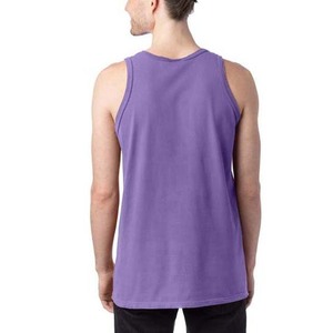 Débardeurs respirants en coton violet pour hommes Gym Fitness Workout High Street Style Crewneck Plus Size Bodybuilding OEM Supply - Product Image 3