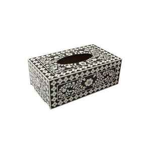 Boîte à serviettes Boîte à mouchoirs en bois décorative en incrustation d'os naturel et décoration de table Produits décoratifs pour Dubaï et l'Arabie saoudite - Product Image 1