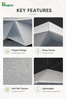 Panneau acoustique à facettes en origami, feutre polyester PET, absorbeur de son suspendu, panneau suspendu au plafond pour bureau, salle