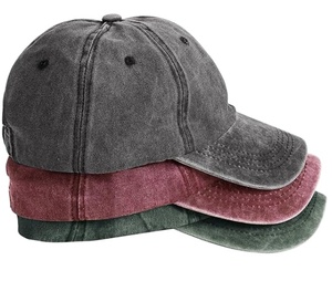 Washed Polyester 3D Embroidery Breathable Waterproof Plain Baseball Cap Vintage Adjustable Unstructured Dad <b>Hat</b> for Men Women - Product Image 1
