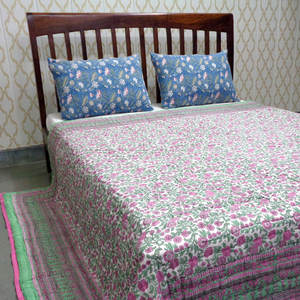 Couvertures de lit du fabricant indien Hand Block Imprimé Soft Cotton Voile Dohar Queen Size Couvertures de lit à vendre à bas prix - Product Image 5