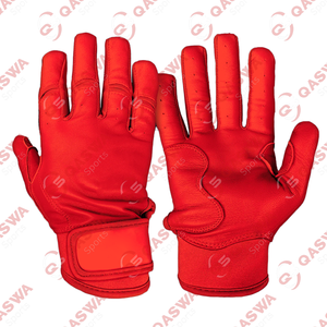 Gants de frappeur de baseball en cuir rouge avec logo personnalisé de la meilleure qualité Gants de frappeur de softball pour hommes et femmes - Product Image 1