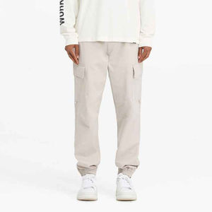 กางเกงคาร์โก้ผ้าคอตตอนของผู้ชายดีไซน์ทนทานลายหินสีดำงาช้างขนาดกลางแบบสบายๆมีสไตล์มีบริการ OEM - Product Image 5