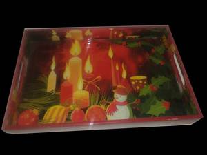 Plateau de service rectangulaire en bois fait main, très vendu, de bonne qualité, imprimé émail, technique polie, polyvalent, pour la cuisine, cadeau - Product Image 2