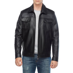 Veste en cuir d'hiver pour hommes de haute qualité faite sur mesure en gros meilleure qualité tissu col montant Service OEM - Product Image 1