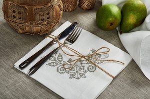 Serviettes en tissu de broderie serviettes de table lavables douces réutilisables pour la Table à manger OEM de dîner de famille de fête de mariage - Product Image 3